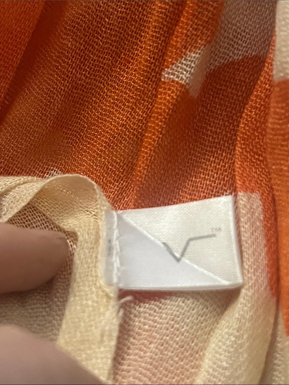Vintage Vince Premium Lightweight Cream and Orange Floral Wrap Scarf S44